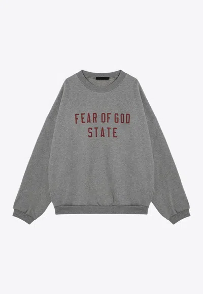 Essentials Fleece Logo Sweatshirt In Gray