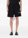 Essentials Logo Print Drawstring Shorts In Black