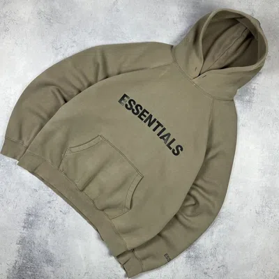 Pre-owned Essentials Fog Fear Of God Big Logo Hoodie In Olive
