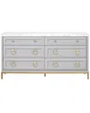 Essentials For Living Azure Carrera 6-drawer Double Dresser In Grey