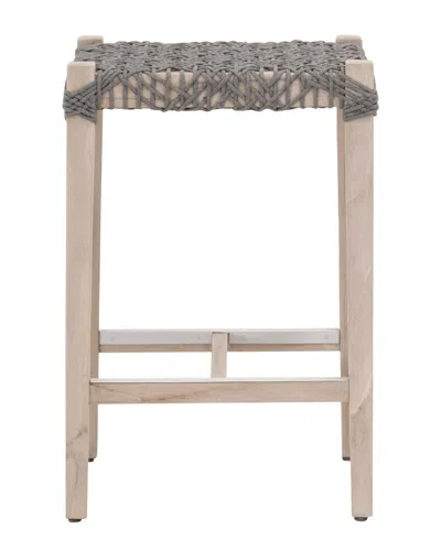 Essentials For Living Costa Outdoor Backless Counter Stool In Grey