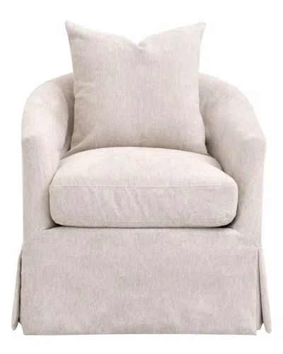Essentials For Living Faye Slipcover Swivel Club Chair In Neutral