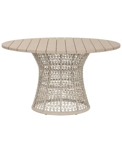 Essentials For Living Knit Outdoor 54in Round Dining Table In Brown