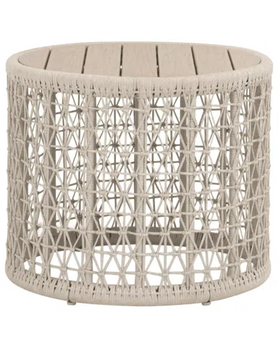 Essentials For Living Knit Outdoor Round End Table In Brown
