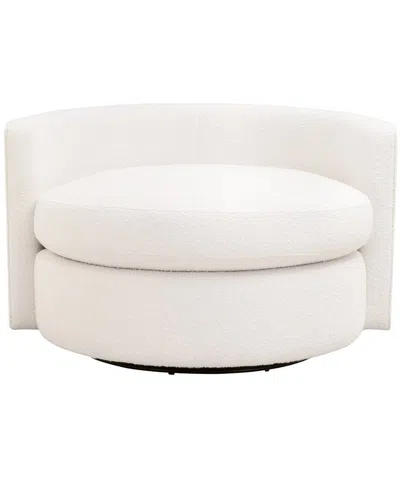 Essentials For Living Lourne Petite Swivel Sofa Chair In White