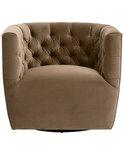 Essentials For Living Marcel Swivel Club Chair In Brown