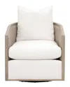 Essentials For Living Mcguire Swivel Club Chair In Neutral