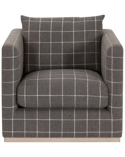 Essentials For Living Siena Plinth Base Swivel Club Chair In Black