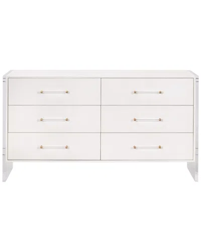 Essentials For Living Sonia Shagreen 6-drawer Double Dresser In White