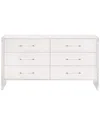 Essentials For Living Sonia Shagreen 6-drawer Double Dresser In White