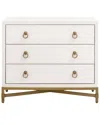 Essentials For Living Strand Shagreen 3-drawer Nightstand In White