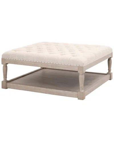 Essentials For Living Townsend Tufted Upholstered Coffee Table In Beige