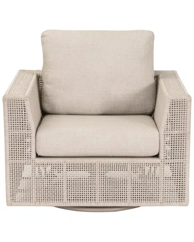Essentials For Living Tropez Outdoor Swivel Rocker Sofa Chair In Neutral