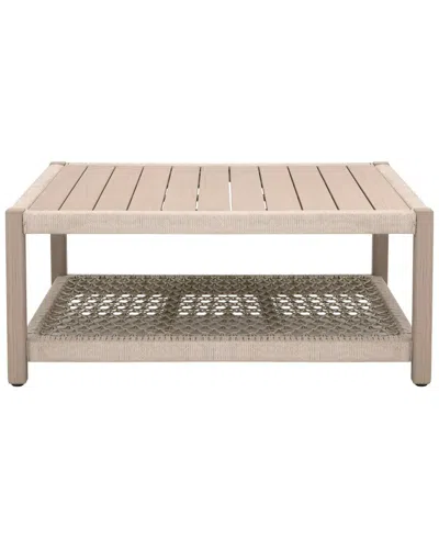 Essentials For Living Wrap Outdoor Square Coffee Table In Brown