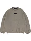 Essentials Front Logo Patch Elasticated Waistband Sweatshirt In Grey