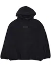 Essentials Front Logo Patch Panelled Hoodie In Black