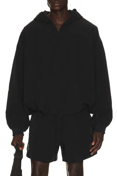 Essentials Full Zip Hooded Anorak In Black
