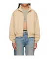 Essentials Fullzip Cotton-blend Jacket In Brown