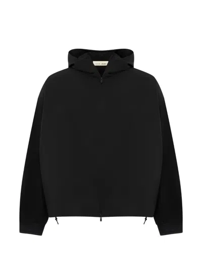 Essentials Full-zip Hooded Jacket In Black