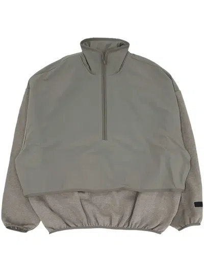 Essentials Funnel Neck Panelled Sweatshirt In Gray