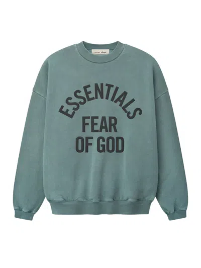 Essentials Graphic Crewneck Sweatshirt In Light Blue