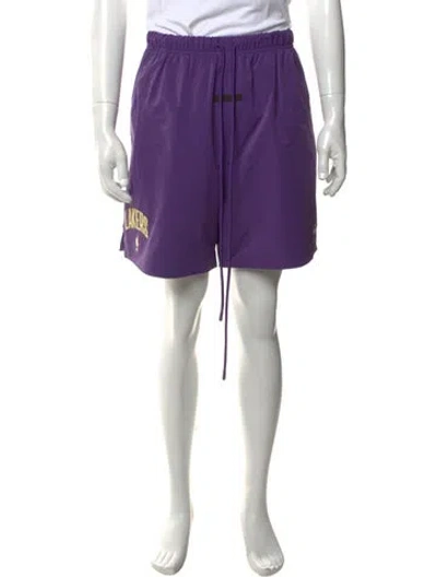 Pre-owned Essentials Graphic Print Athletic Shorts W/ Tags In Purple
