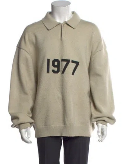 Pre-owned Essentials Graphic Print Collar Polo Shirt In Brown