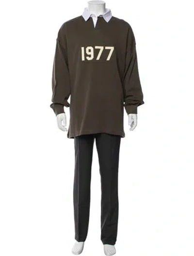 Pre-owned Essentials Graphic Print Collar Polo Shirt In Green