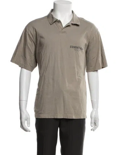 Pre-owned Essentials Graphic Print Collar Polo Shirt In Neutrals
