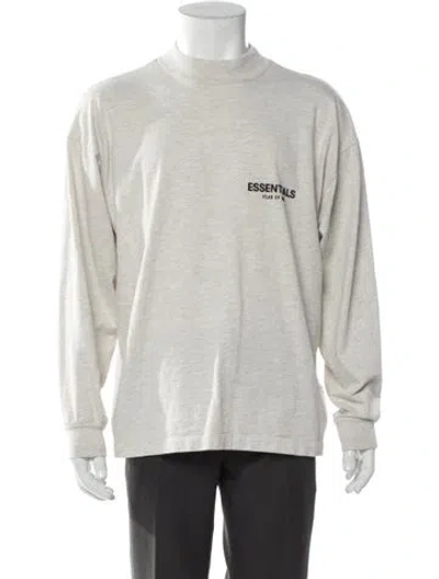 Pre-owned Essentials Graphic Print Crew Neck Henley In Gray
