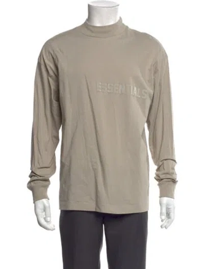 Pre-owned Essentials Graphic Print Crew Neck Henley In Neutral
