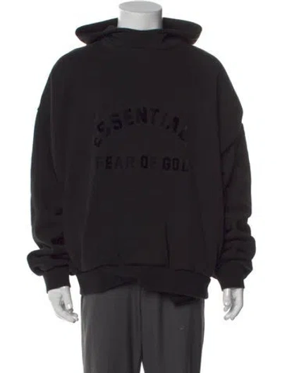 Pre-owned Essentials Graphic Print Crew Neck Hoodie In Black