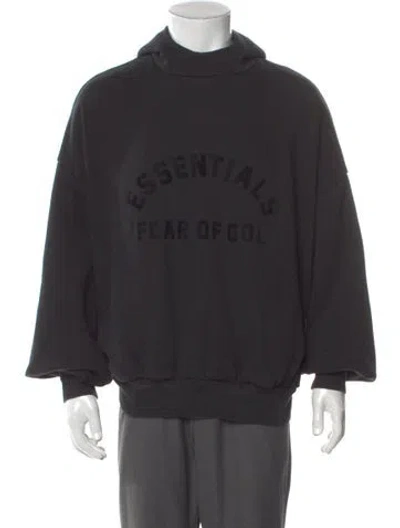 Pre-owned Essentials Graphic Print Crew Neck Hoodie In Black