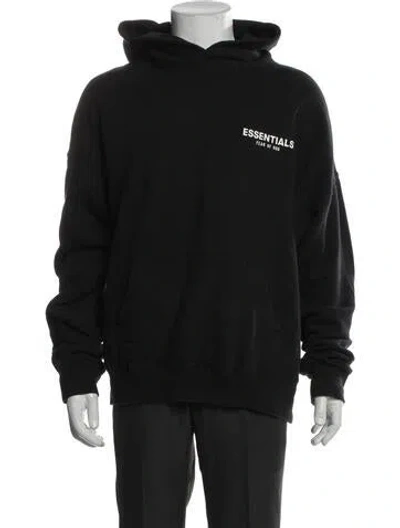 Pre-owned Essentials Graphic Print Crew Neck Hoodie In Black