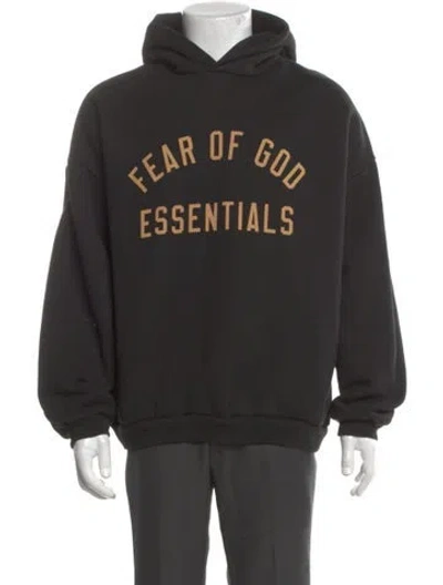 Pre-owned Essentials Graphic Print Crew Neck Hoodie In Black