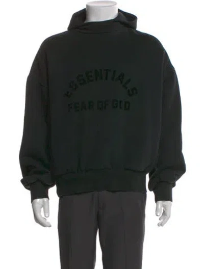 Pre-owned Essentials Graphic Print Crew Neck Hoodie In Black
