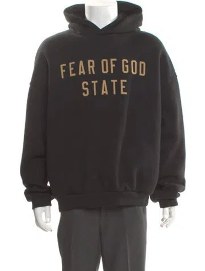 Pre-owned Essentials Graphic Print Crew Neck Hoodie In Black