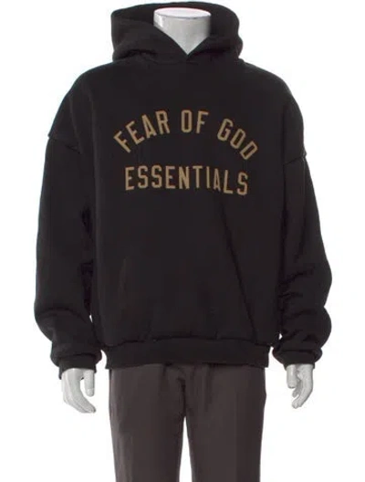 Pre-owned Essentials Graphic Print Crew Neck Hoodie In Black