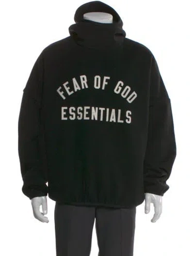 Pre-owned Essentials Graphic Print Crew Neck Hoodie In Black