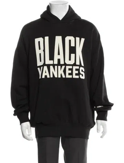 Pre-owned Essentials Graphic Print Crew Neck Hoodie In Black