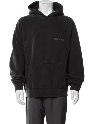 Pre-owned Essentials Graphic Print Crew Neck Hoodie In Black
