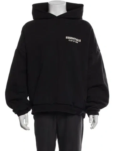 Pre-owned Essentials Graphic Print Crew Neck Hoodie In Black