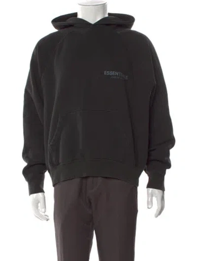Pre-owned Essentials Graphic Print Crew Neck Hoodie In Black