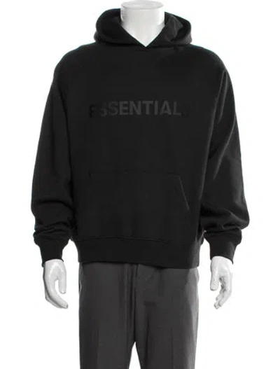 Pre-owned Essentials Graphic Print Crew Neck Hoodie In Black