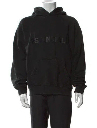 Pre-owned Essentials Graphic Print Crew Neck Hoodie In Black