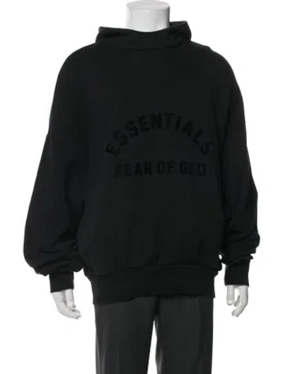 Pre-owned Essentials Graphic Print Crew Neck Hoodie In Black