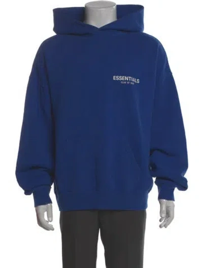 Pre-owned Essentials Graphic Print Crew Neck Hoodie In Blue