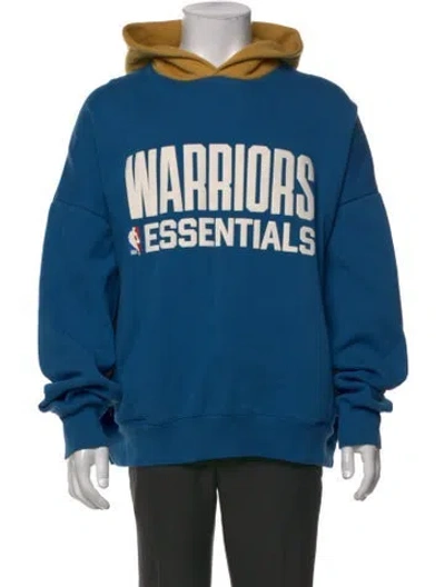 Pre-owned Essentials Graphic Print Crew Neck Hoodie In Blue