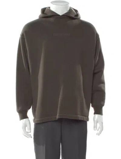 Pre-owned Essentials Graphic Print Crew Neck Hoodie In Brown