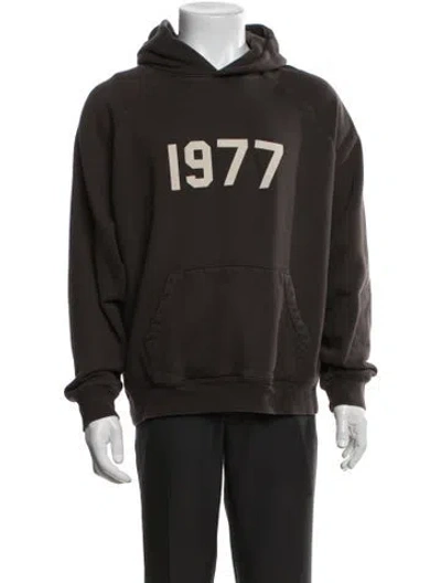 Pre-owned Essentials Graphic Print Crew Neck Hoodie In Brown